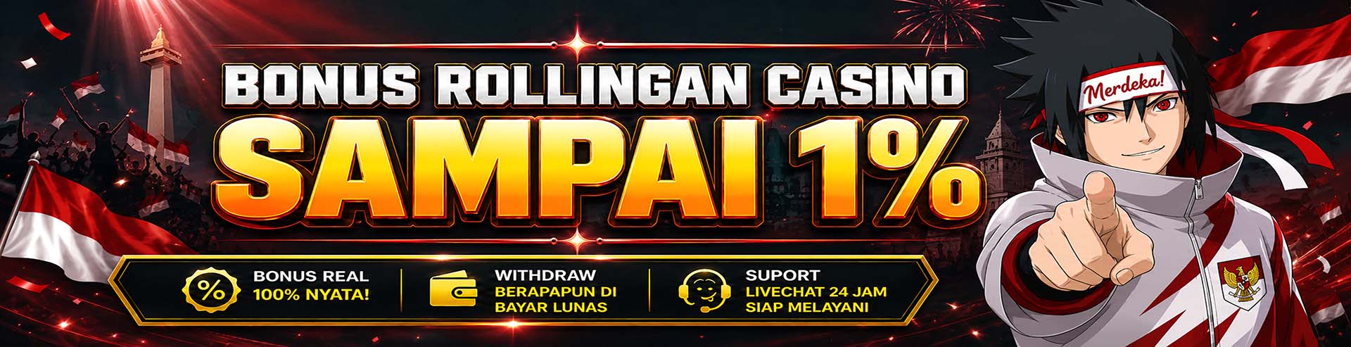 Bonus Rollingan Casino 1%